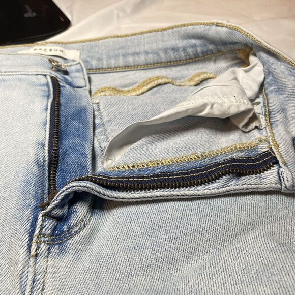 PACSUN NWOT Super Hi-Rise Jegging light wash raw hem jeans 28 - Picture 9 of 9